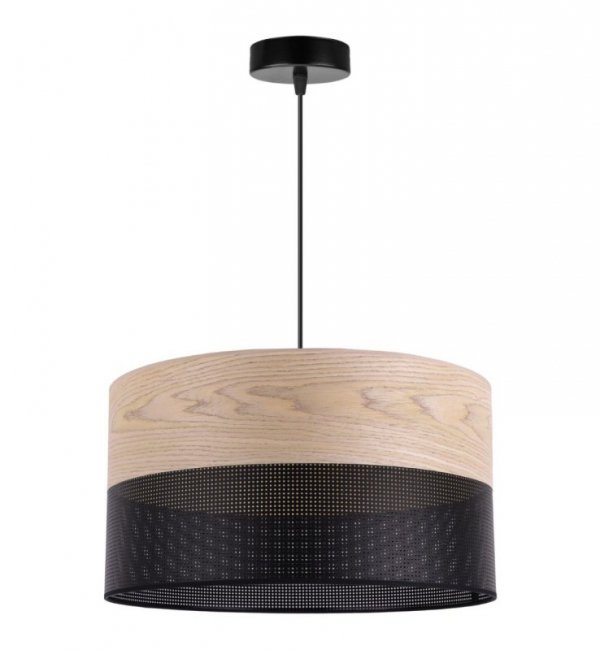 Lampa wisząca WOOD, 40cm, minimalistyczny pojedynczy abażur z fornirem