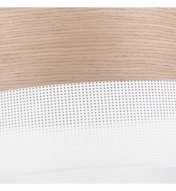 Lampa wisząca WOOD, okrągły abażur loft do jadalni i salonu, E27