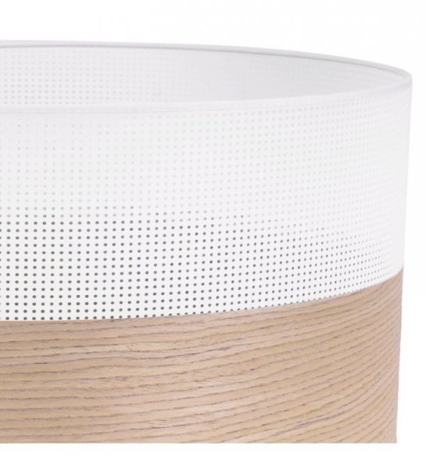 Lampa wisząca WOOD, okrągły abażur loft do jadalni i salonu, E27