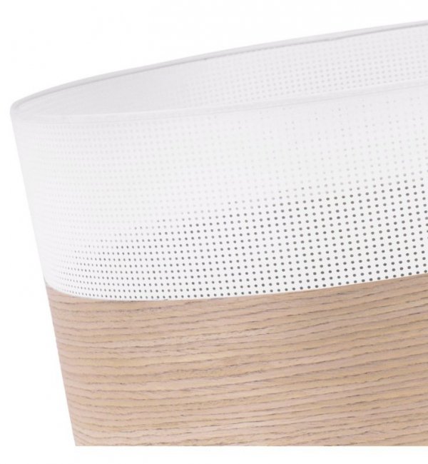 Lampa wisząca WOOD, okrągły abażur loft do jadalni i salonu, E27