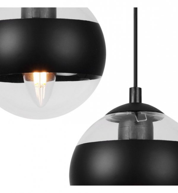 Lampa sufitowa TOLEDO, pająk, czarny żyrandol do pokoju i sypialni, E14