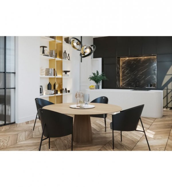 Lampa sufitowa RONDA, czarny żyrandol loft do salonu, pokoju, złote klosze