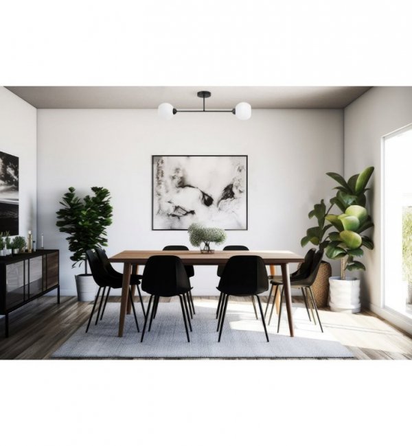 Lampa sufitowa ASTURIA, czarna konstrukcja loft, białe kule, dwa źródła światła