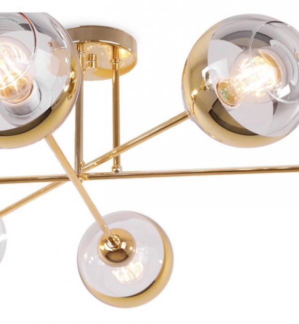 Lampa sufitowa ASTURIA, złoty żyrandol do salonu, jadalni, pokoju, elegancki, E27