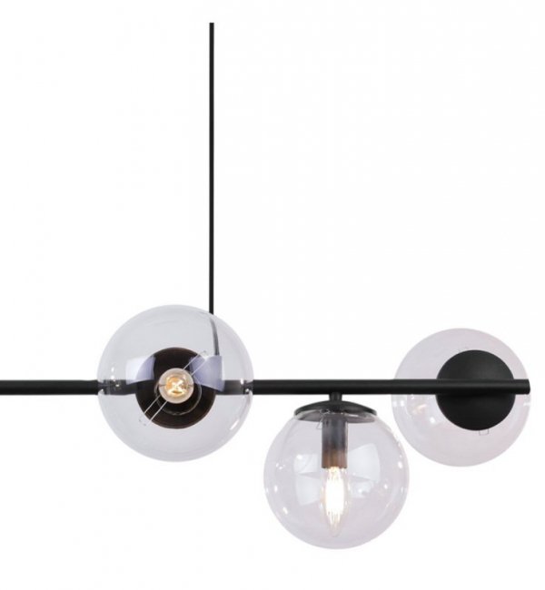Lampa sufitowa SIENA, wisząca, nowoczesna, do jadalni i salonu, czarna konstrukcja