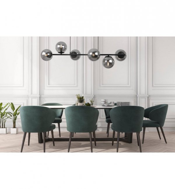 Lampa sufitowa SIENA, czarny żyrandol loft z grafitowymi kloszami, gwint E14