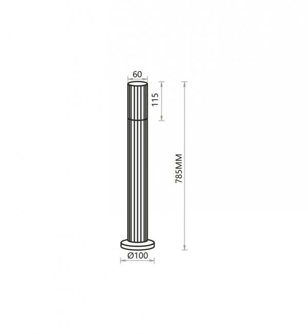 Lampa ogrodowa VERTICAL, czarny słupek, latarnia stojąca LED, dekoracyjna