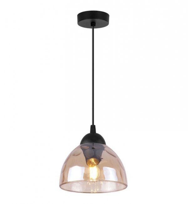 Lampa wisząca VENICE, pojedyncza, szklany miodowy klosz loft, dekoracyjna półkula