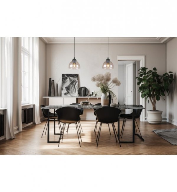 Lampa wisząca VENICE, pojedyncza, szklany miodowy klosz loft, dekoracyjna półkula