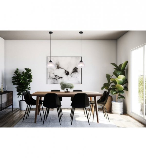 Lampa wisząca VENICE, pojedyncza, mleczny biały szklany klosz, loft, nowoczesna, glamour