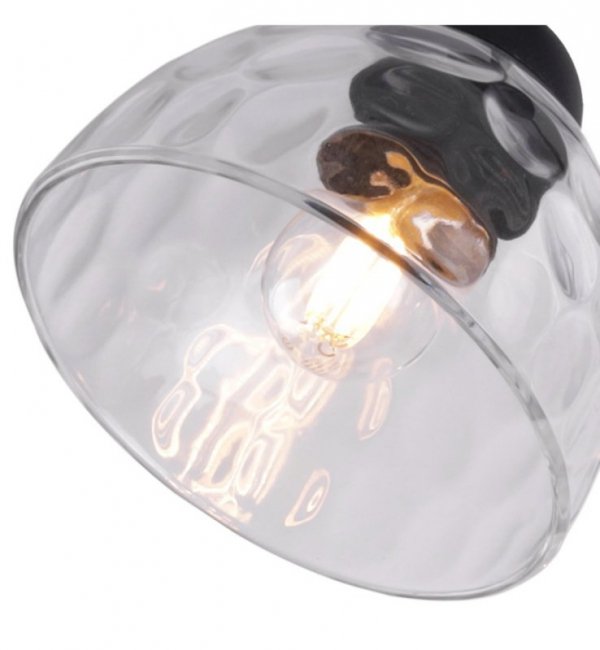 Lampa wisząca VENICE, sufitowa, czarna listwa loft do jadalni, kuchni, salonu, kolorowa, szklana
