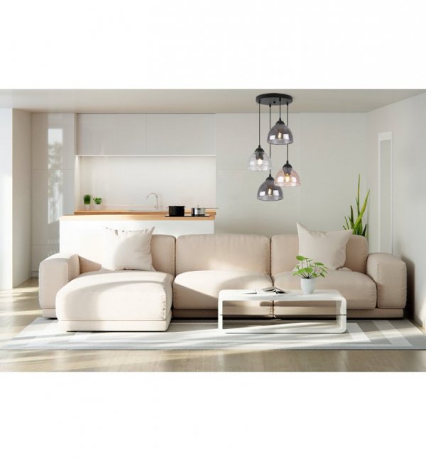 Lampa wisząca VENICE, sufitowa, żyrandol, kolorowe szklane klosze typu misa, loft, elegancki
