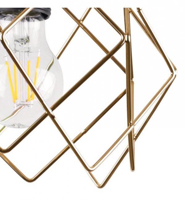 Lampa wisząca STELLA, sufitowa, czarny pająk ze złotym kloszem, loft, glamour, nad stół i wyspę, 3xE27
