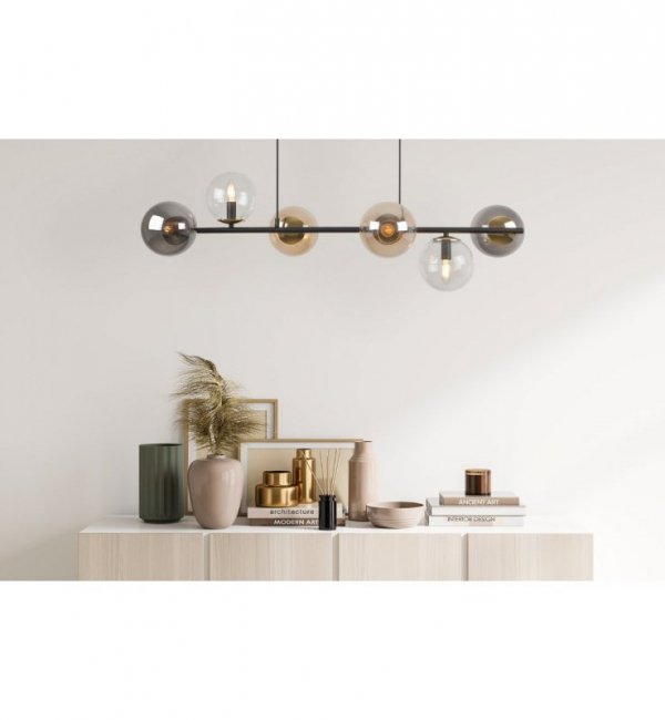 Lampa wisząca SIENA, sufitowa, żyrandol nad stół do kuchni, jadalni, salonu, kolorowy, szklany, loft