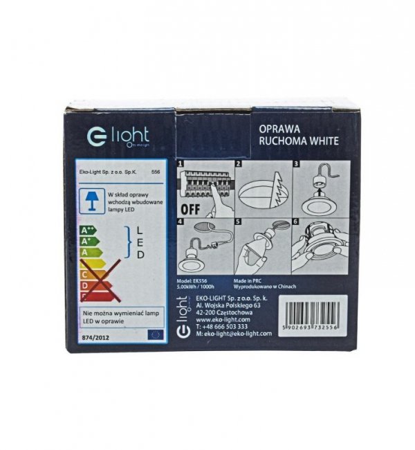 Oczko sufitowe LED, okrągłe, GU10, 1x5W, białe