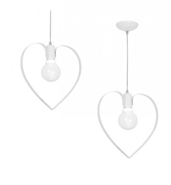 Lampa wisząca sufitowa serce żyrandol AMORE, biały, do sypialni i pokoju