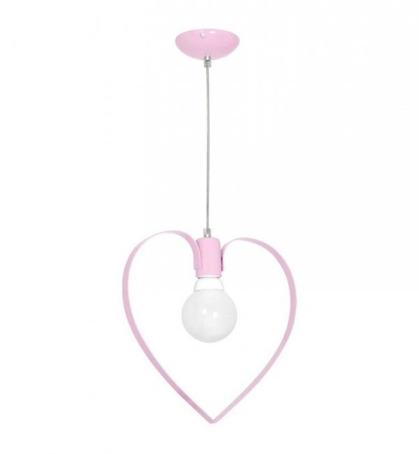 Lampa wisząca sufitowa serce AMORE, różowa, loft, do sypialni, pojedyncza