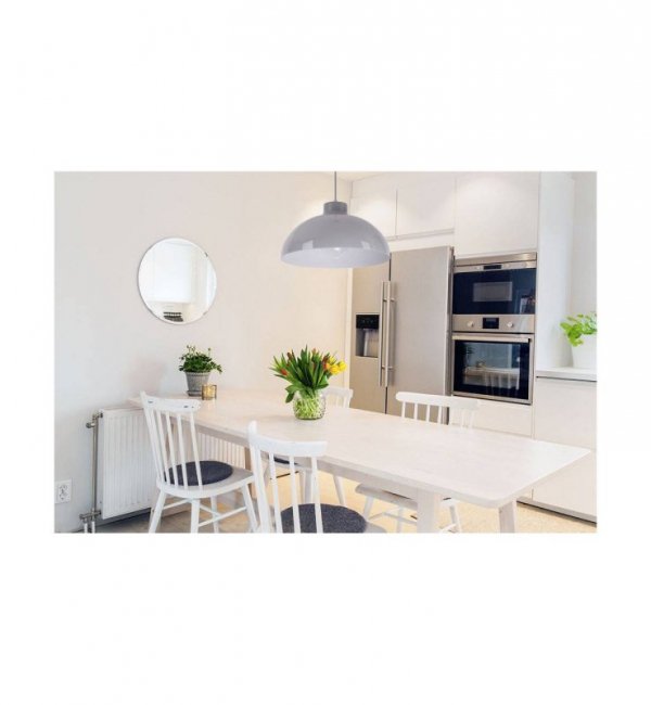 LAMPA WISZĄCA DO KUCHNI SZARA BIAŁA METALOWA  LIGHT HOME