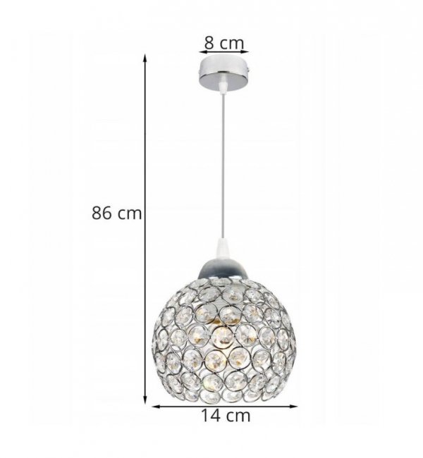 LAMPA SUFITOWA Z KRYSZTAŁKAMI CHROM CRYSTAL HOME