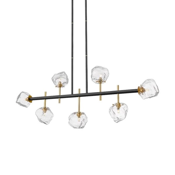 ZUMA LINE P0488-07T-SEAC ROCK LAMPA WISZĄCA CZARNY MATOWY ZŁOTY ZE SZKLANYMI KLOSZAMI