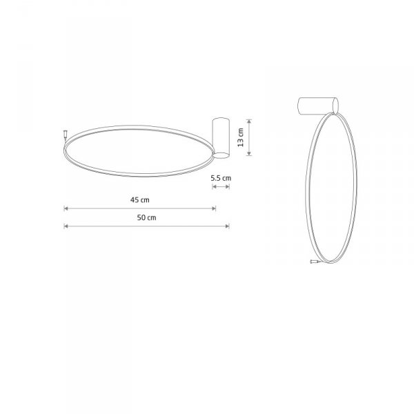 NOWODVORSKI CIRCOLO LED S 10928 KINKIET PLAFON LED KOŁO RING OBRĘCZ CZARNY LED  50CM
