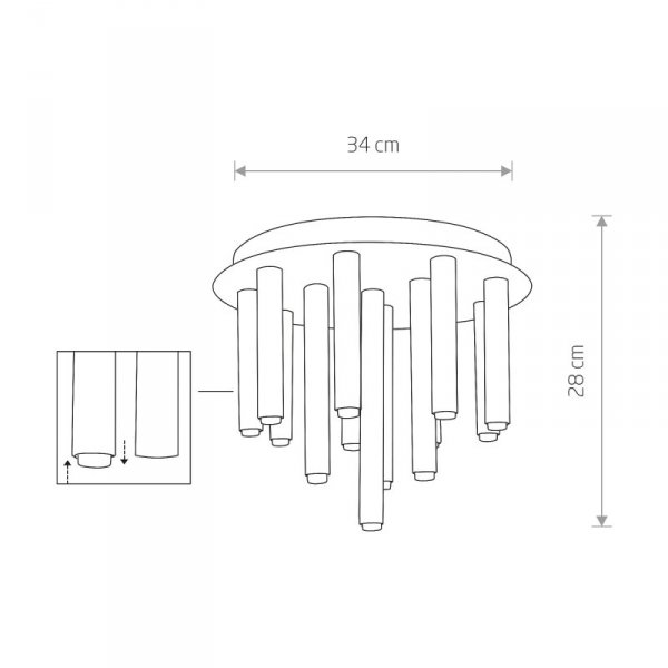 NOWODVORSKI 8355 STALACTITE LAMPA PLAFON CZARNY TUBY SOPLE