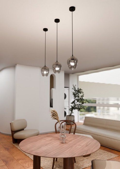 LAMPA WISZĄCA CZARNA NAD STÓŁ DO KUCHNI JADALNI SALONU EMIBIG ISTAR 1 BL GRAFIT