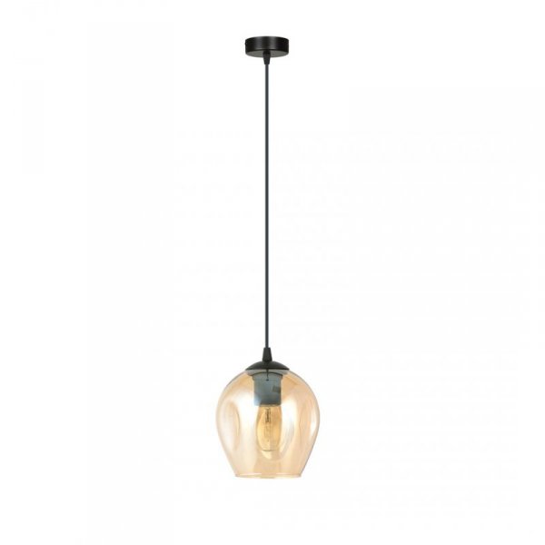 LAMPA WISZĄCA CZARNA NAD STÓŁ DO KUCHNI JADALNI SALONU EMIBIG ISTAR 1 BL MIODOWY