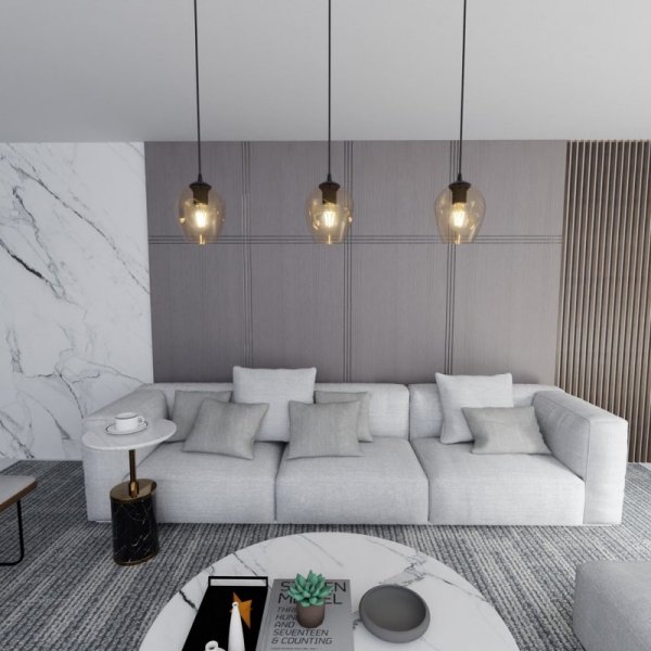 LAMPA WISZĄCA CZARNA NAD STÓŁ DO KUCHNI JADALNI SALONU EMIBIG ISTAR 1 BL MIODOWY