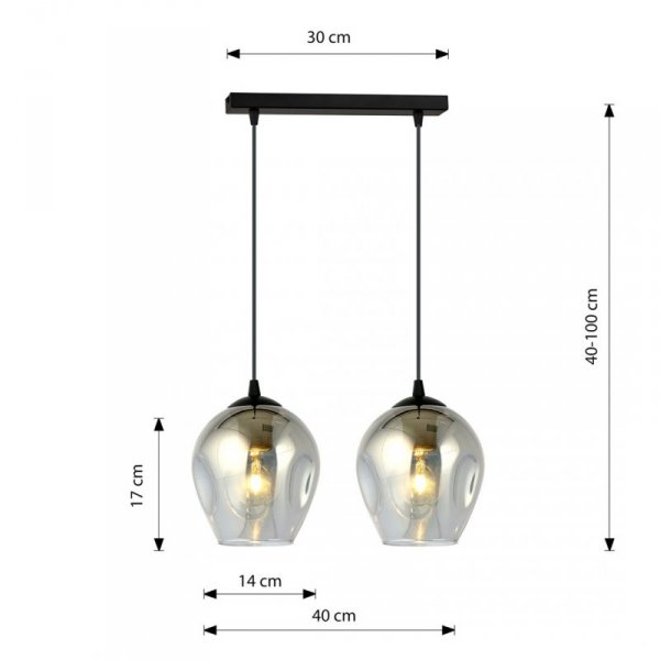 LAMPA WISZĄCA CZARNA NAD STÓŁ DO KUCHNI JADALNI SALONU EMIBIG ISTAR 2 BL GRAFIT
