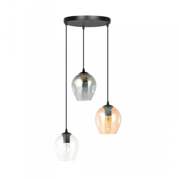 LAMPA WISZĄCA CZARNA NAD STÓŁ DO KUCHNI JADALNI SALONU EMIBIG ISTAR 3 BL PREMIUM MIX