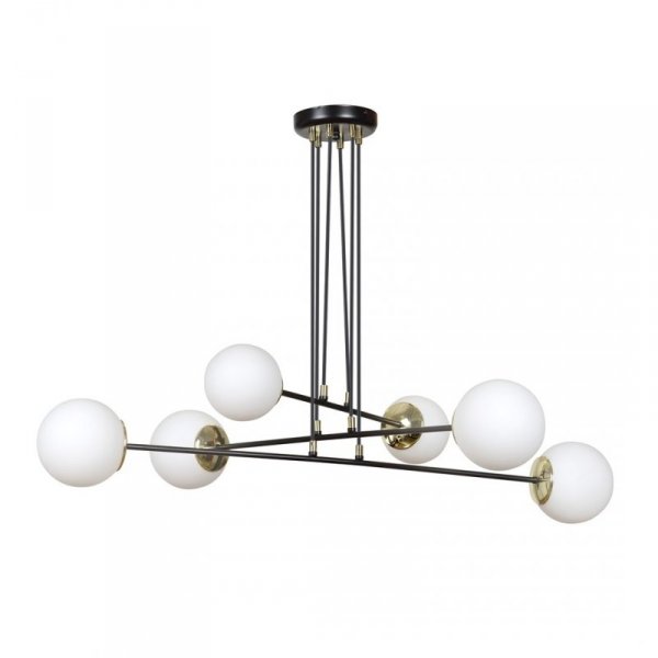 LAMPA WISZĄCA DO SALONU POKOJU BIAŁE KULE EMIBIG OGNIS 6 BLACK