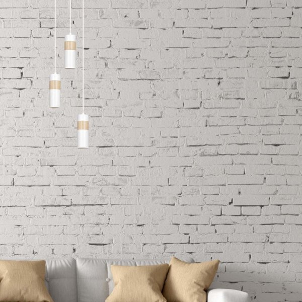 LAMPA WISZĄCA TUBA NAD STÓŁ Z DREWNEM EMIBIG AKARI 1 WHITE