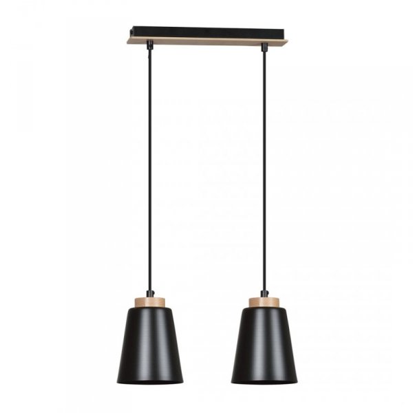LAMPA WISZĄCA METALOWA NAD STÓŁ EMIBIG BOLERO 2 BLACK