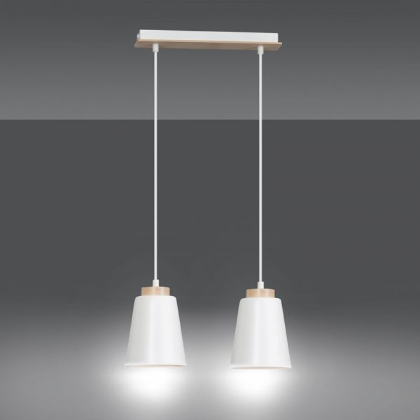 LAMPA WISZĄCA METALOWA NAD STÓŁ EMIBIG BOLERO 2 WHITE