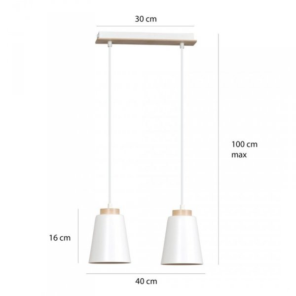 LAMPA WISZĄCA METALOWA NAD STÓŁ EMIBIG BOLERO 2 WHITE