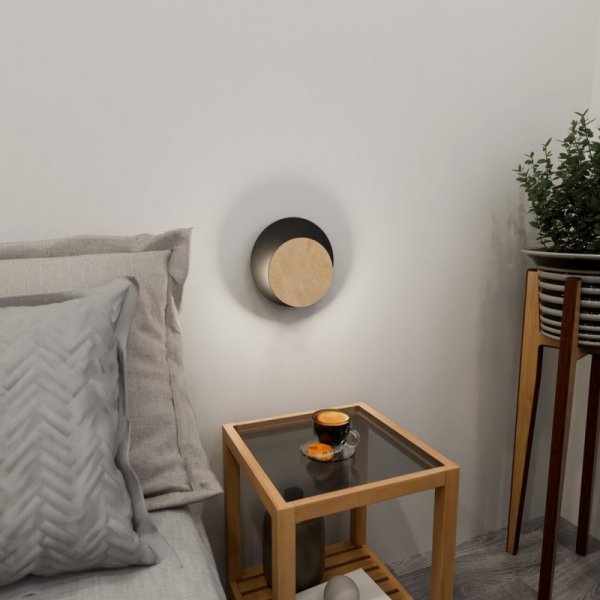 KINKIET DEKORACYJNY KOŁA LED NOWOCZESNY EMIBIG CIRCLE 1A BLACK