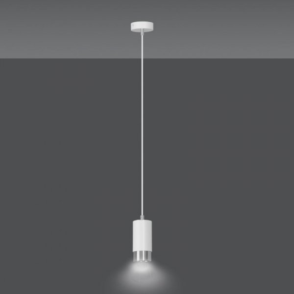 LAMPA WISZĄCA TUBA NAD STÓŁ DO KUCHNI JADALNI EMIBIG FUMIKO 1 WH/CHROME