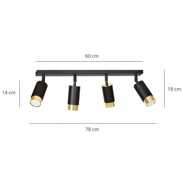 KIINKIET SPOT REGULOWANY REFLEKTOR EMIBIG HIRO 4 BL/GOLD