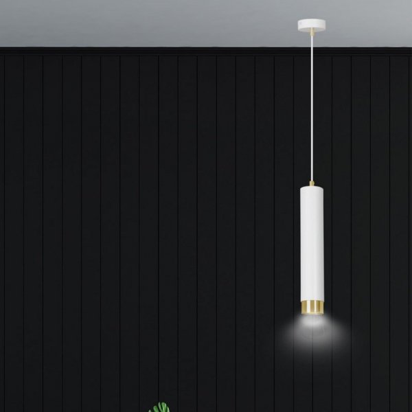LAMPA WISZĄCA NAD STÓŁ DO KUCHNI JADALNI TUBA EMIBIG KIBO 1 WH/GOLD