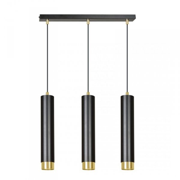 LAMPA WISZĄCA NAD STÓŁ DO KUCHNI JADALNI TUBA EMIBIG KIBO 3 BL/GOLD