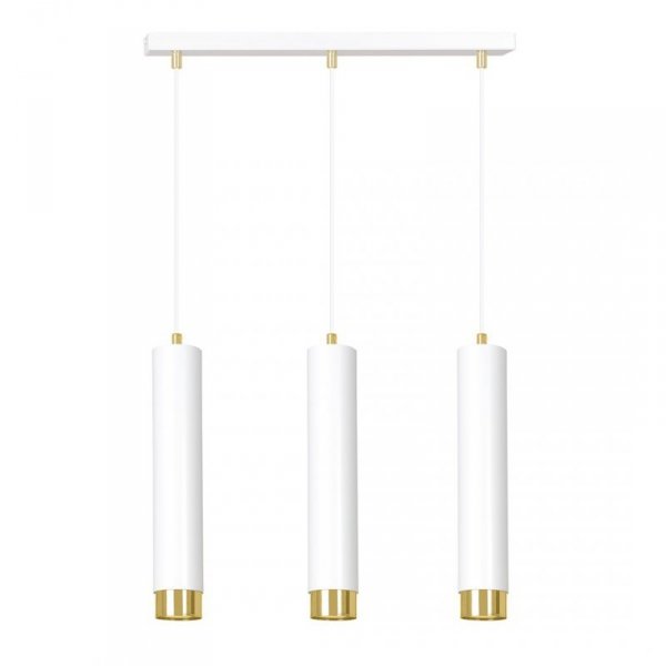 LAMPA WISZĄCA NAD STÓŁ DO KUCHNI JADALNI TUBA EMIBIG KIBO 3 WH/GOLD