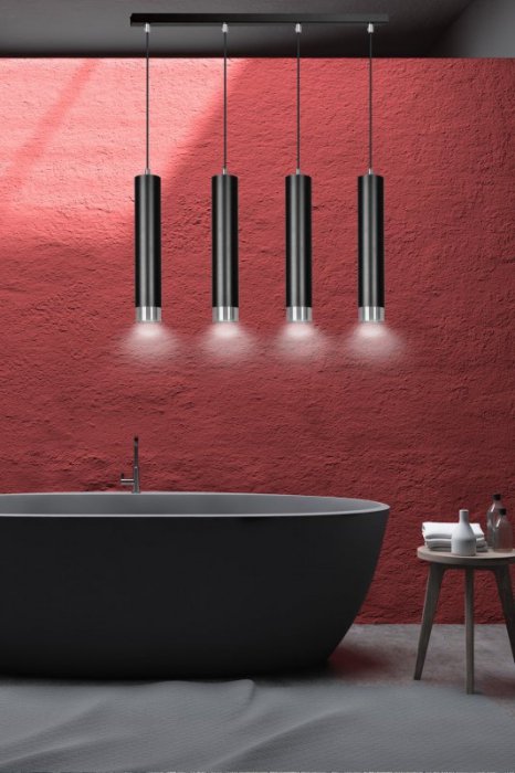 LAMPA WISZĄCA NAD STÓŁ DO KUCHNI JADALNI TUBA EMIBIG KIBO 4 BL/CHROME