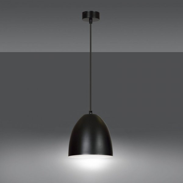 LAMPA WISZĄCA METALOWA KOPUŁA NAD STÓŁ WYSPĘ EMIBIG LENOX 1 BLACK / WHITE