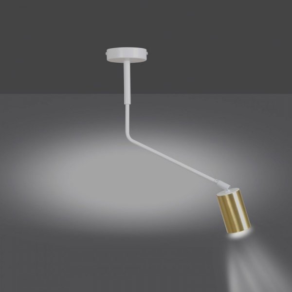 LAMPA WISZĄCA SUFITOWA NOWOCZESNA ZŁOTY REFLEKTOR EMIBIG VERNO 1 WHITE