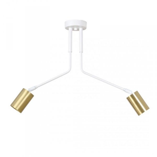 LAMPA WISZĄCA SUFITOWA NOWOCZESNA ZŁOTY REFLEKTOR EMIBIG VERNO 2 WHITE