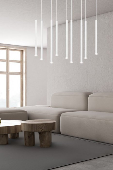 LAMPA WISZĄCA TUBA NAD STÓŁ BAR WYSPĘ DO KUCHNI JADALNI EMIBIG SELTER 9 WHITE