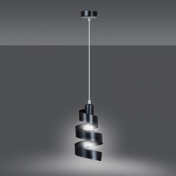 LAMPA WISZĄCA DEKORACYJNA NAD STÓŁ SPIRALA EMIBIG SAGA 1 BLACK