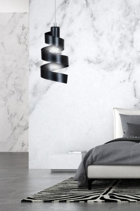LAMPA WISZĄCA DEKORACYJNA NAD STÓŁ SPIRALA EMIBIG SAGA 1 BLACK