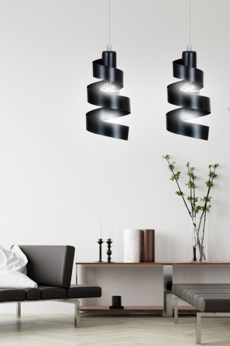 LAMPA WISZĄCA DEKORACYJNA NAD STÓŁ SPIRALA EMIBIG SAGA 2 BLACK